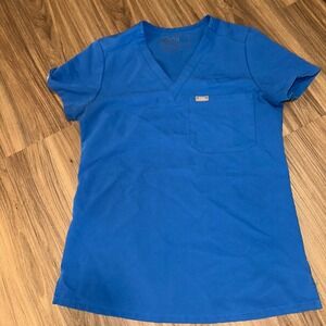 FIGS Catarina Technical Collection XXS Scrub Top‎ Women's Royal Blue Medical